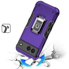 For Google Pixel 9a Case Grip Design Magnetic Ring Stand Cover + Tempered Glass