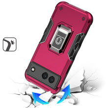 For Google Pixel 9a Case Grip Design Magnetic Ring Stand Cover + Tempered Glass