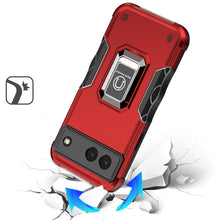 For Google Pixel 9a Case Grip Design Magnetic Ring Stand Cover + Tempered Glass