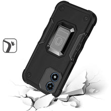 For Moto G Play 2024 Case Grip Design Magnetic Ringstand Cover + Tempered Glass