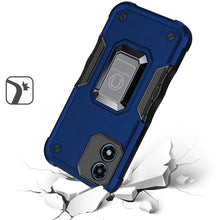 For Moto G Play 2024 Case Grip Design Magnetic Ringstand Cover + Tempered Glass
