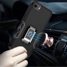 For iPhone 16e Case Grip Design Magnetic Ring Stand Phone Cover + Tempered Glass
