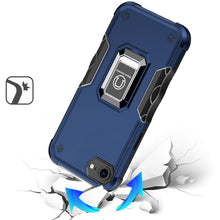 For iPhone 16e Case Grip Design Magnetic Ring Stand Phone Cover + Tempered Glass