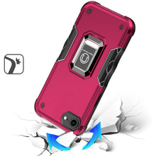 For iPhone 16e Case Grip Design Magnetic Ring Stand Phone Cover + Tempered Glass