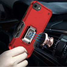 For iPhone 16e Case Grip Design Magnetic Ring Stand Phone Cover + Tempered Glass