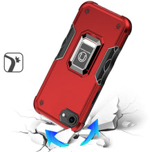 For iPhone 16e Case Grip Design Magnetic Ring Stand Phone Cover + Tempered Glass