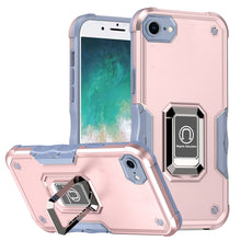 For iPhone 16e Case Grip Design Magnetic Ring Stand Phone Cover + Tempered Glass