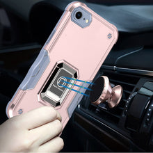For iPhone 16e Case Grip Design Magnetic Ring Stand Phone Cover + Tempered Glass
