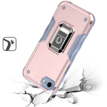 For iPhone 16e Case Grip Design Magnetic Ring Stand Phone Cover + Tempered Glass