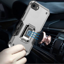 For iPhone 16e Case Grip Design Magnetic Ring Stand Phone Cover + Tempered Glass