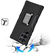 For Samsung S25 Ultra Case Grip Design Magnetic Ring Stand Cover +Tempered Glass