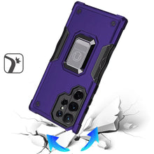 For Samsung S25 Ultra Case Grip Design Magnetic Ring Stand Cover +Tempered Glass