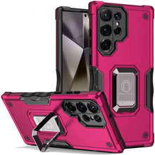 For Samsung S25 Ultra Case Grip Design Magnetic Ring Stand Cover +Tempered Glass