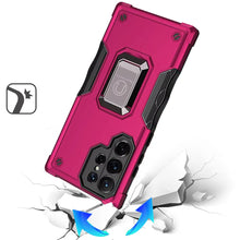 For Samsung S25 Ultra Case Grip Design Magnetic Ring Stand Cover +Tempered Glass