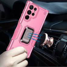 For Samsung S25 Ultra Case Grip Design Magnetic Ring Stand Cover +Tempered Glass