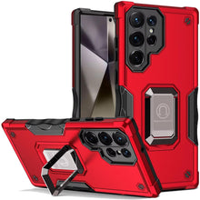 For Samsung S25 Ultra Case Grip Design Magnetic Ring Stand Cover +Tempered Glass