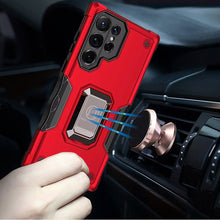 For Samsung S25 Ultra Case Grip Design Magnetic Ring Stand Cover +Tempered Glass