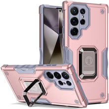 For Samsung S25 Ultra Case Grip Design Magnetic Ring Stand Cover +Tempered Glass