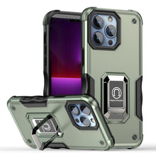 For iPhone 15 Case Grip Design Magnetic Ring Stand Cover + 2 Tempered Glass