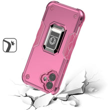 For iPhone 16 6.1inch Case Grip Design Magnetic Ring Stand Cover +Tempered Glass