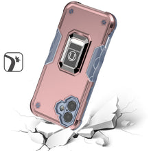 For iPhone 16 6.1inch Case Grip Design Magnetic Ring Stand Cover +Tempered Glass