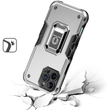 For iPhone 16 Pro 6.3in Case Grip Design Magnetic Ring Stand + Tempered Glass