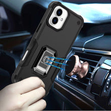 For iPhone 17 Case Grip Design with Metal Ring Stand Cover + Tempered Glass