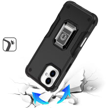 For iPhone 17 Case Grip Design with Metal Ring Stand Cover + Tempered Glass