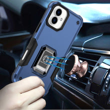 For iPhone 17 Case Grip Design with Metal Ring Stand Cover + Tempered Glass