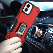 For iPhone 17 Case Grip Design with Metal Ring Stand Cover + Tempered Glass