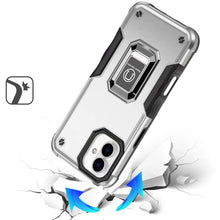 For iPhone 17 Case Grip Design with Metal Ring Stand Cover + Tempered Glass