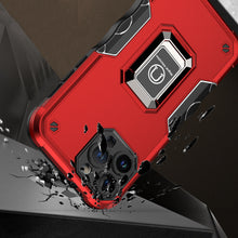 For iPhone 15 Case Grip Design Magnetic Ring Stand Cover + 2 Tempered Glass