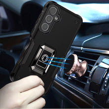 For Samsung S25/S24 Case Grip Design Magnetic Ring Stand Cover + Tempered Glass