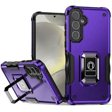 For Samsung S25/S24 Case Grip Design Magnetic Ring Stand Cover + Tempered Glass