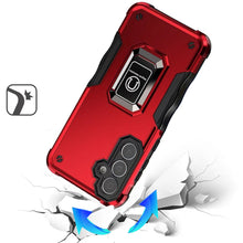 For Samsung S25/S24 Case Grip Design Magnetic Ring Stand Cover + Tempered Glass