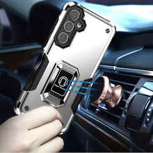 For Samsung S25/S24 Case Grip Design Magnetic Ring Stand Cover + Tempered Glass