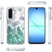 For Samsung A17 5G Case Feathers Glitter Epoxy Cute Phone Cover + Tempered Glass