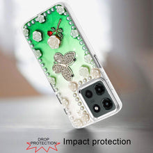 For Motorola Edge 2025 Case Floral and Faux Pearl Trim with 3D Bling Charms