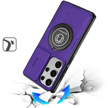 For Samsung S25 Ultra Case Sliding Lens Cover Metal Ring Stand + Tempered Glass