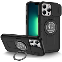 For iPhone 13 Pro Max 6.7 inch Case Sliding Lens Cover 360 degree Metal Stand