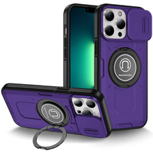 For iPhone 13 Pro Max 6.7 inch Case Sliding Lens Cover 360 degree Metal Stand