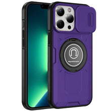 For iPhone 13 Pro Max 6.7 inch Case Sliding Lens Cover 360 degree Metal Stand