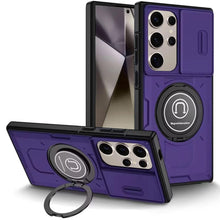Samsung Galaxy S24 Ultra Case Sliding Rear Camera Lens Cover Metal Ring Stand