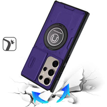 Samsung Galaxy S24 Ultra Case Sliding Rear Camera Lens Cover Metal Ring Stand