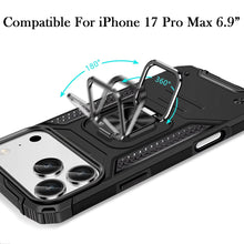 For iPhone 17 Pro Max Case Magnetic Kickstand Shockproof Cover + Tempered Glass