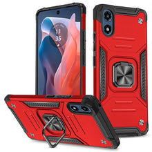 For Moto G Play 2024 Case Magnetic Kickstand Shockproof Hybrid + Tempered Glass