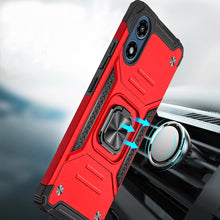 For Moto G Play 2024 Case Magnetic Kickstand Shockproof Hybrid + Tempered Glass