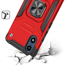 For Moto G Play 2024 Case Magnetic Kickstand Shockproof Hybrid + Tempered Glass