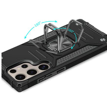 For Samsung S25 Ultra Case Magnetic Kickstand Shockproof Cover +Tempered Glass