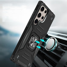 For Samsung S25 Ultra Case Magnetic Kickstand Shockproof Cover +Tempered Glass